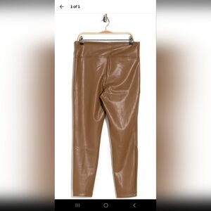 Tan leather leggings